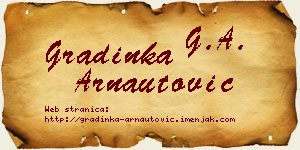 Gradinka Arnautović vizit kartica